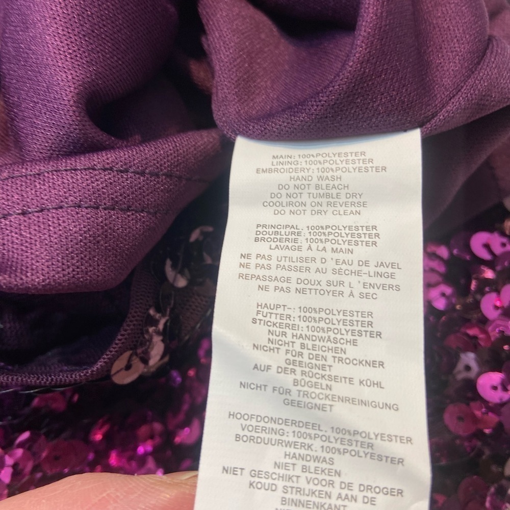 MANER Sequined Ombre Mini Skirt Size Large Purple Elastic Waist NWT READ - Picture 5 of 9